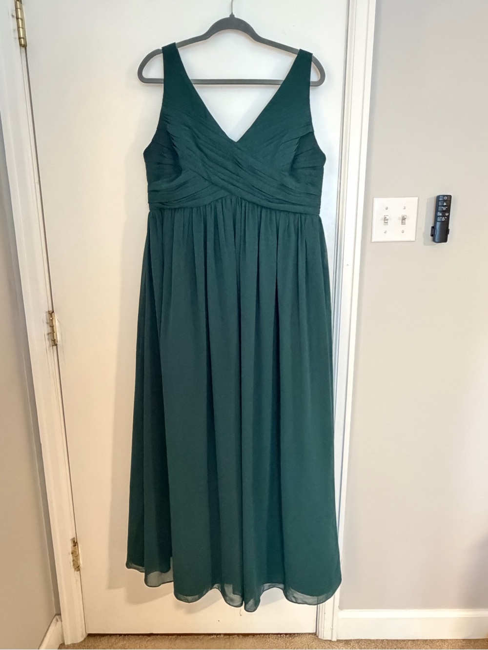 Revelry Maternity Jamie Tulle bridesmaid dress in emerald.